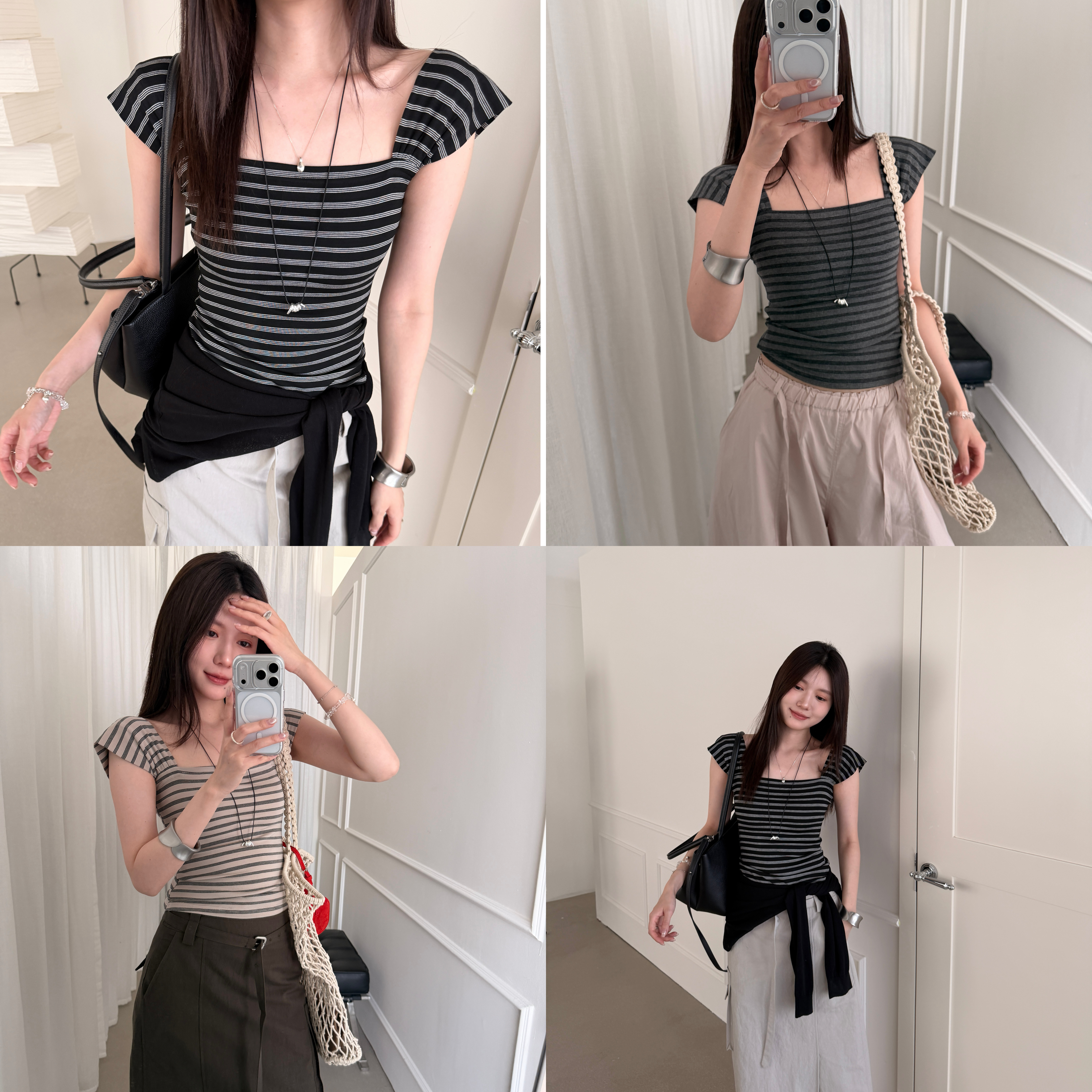 独特绝美精致条纹T恤女2026夏季新款韩系百搭短款掐腰辣妹小上衣