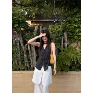 foryou新款夏季百搭辣妹穿搭挂脖上衣女夏天外穿绝美格子吊带背心