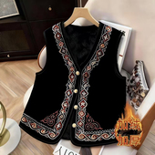 加绒加厚保暖马甲2025秋冬新款 上衣 防寒外套护胃坎肩背心纽扣开衫