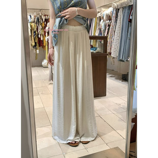 报恩神裤【AS OFFICIAL】松紧腰纹理感汤汤裤直筒休闲裤女装长裤