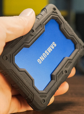 肥熊适用于三星T7/T7 Touch指纹识别版固态移动硬盘SSD防摔保护套三星T7战术军事防摔硅胶套外套