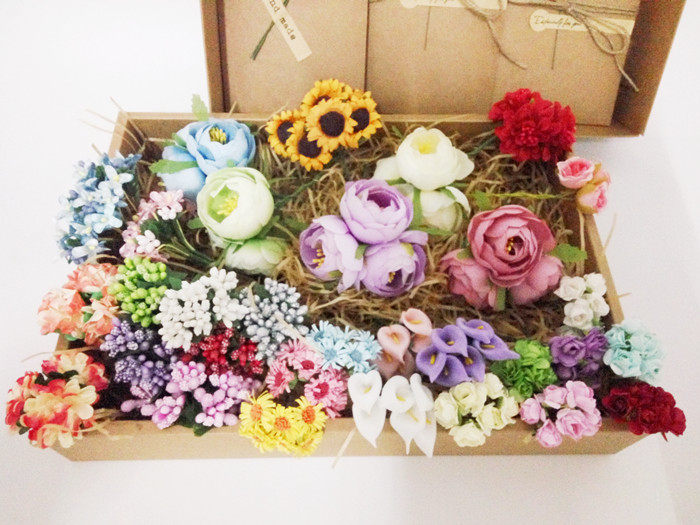 DIY装饰玫瑰 配件小花 喜糖盒配饰仿真纸花喜糖盒纸花 薰衣草浆果