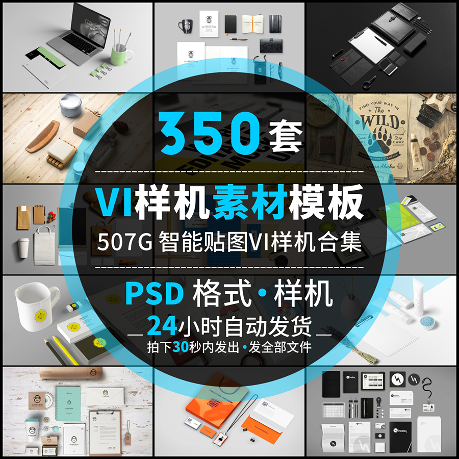 VI样机模板智能贴图LOGO标志提案展示效果图PSD分层平面设计素材