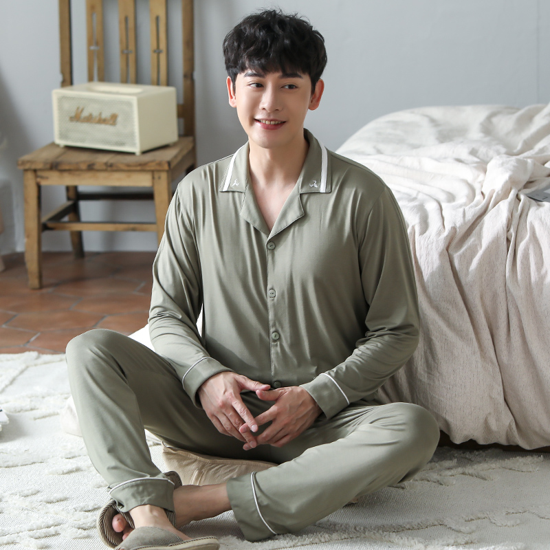 莫代尔棉绸长袖长裤开衫