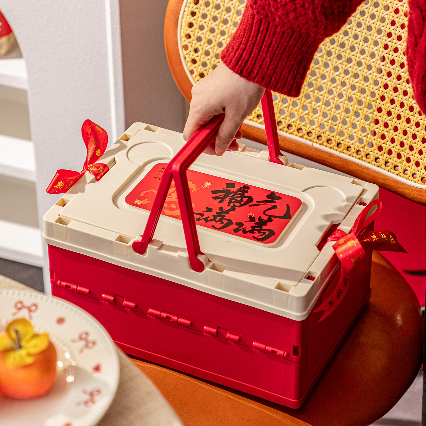 2026新年礼盒包装手提折叠收纳盒