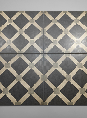 复古法式黑色格子花砖300x300餐厅咖啡店卫生间防滑地砖厨房阳台