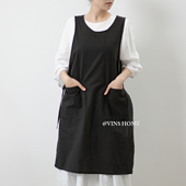 日系长款 围裙咖啡店烘焙店工作服防污大口袋花艺师餐厅工装 可定制