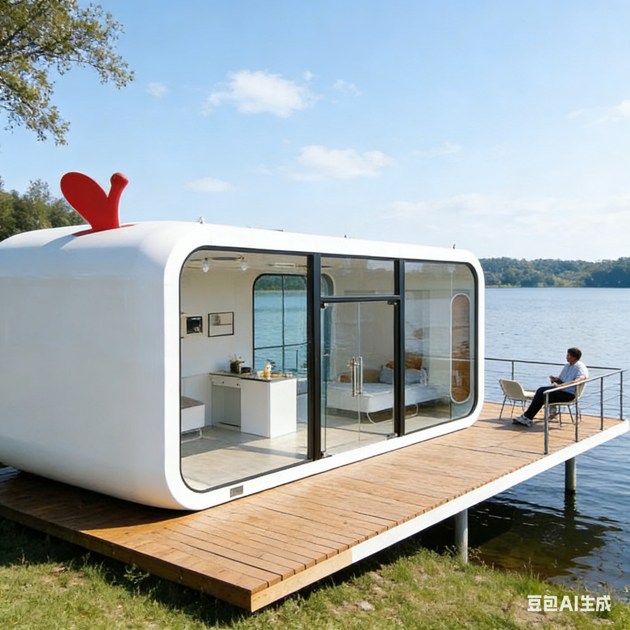 临时住房苹果舱移动房工地宿舍值班岗亭钢结构耐用可移动重复使用