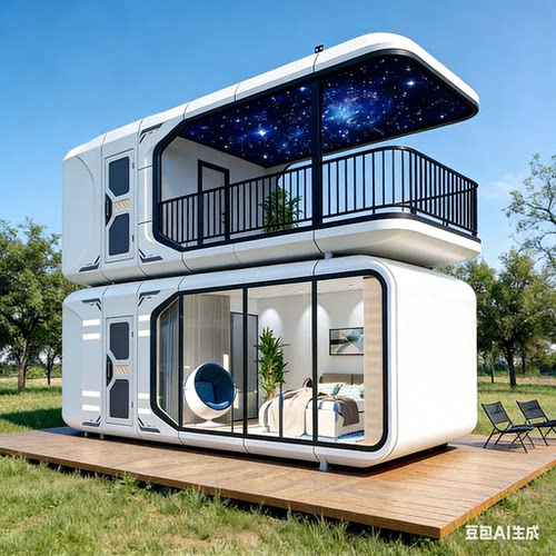 钢构铝板太空舱移动民宿 模块化设计 快速安装抗风抗震户外度假屋