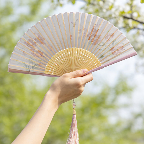 国风竹骨清雅折扇拍照装饰道具扇