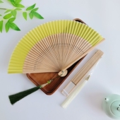 新中式 绢布扇面雅致清新镂空竹扇搭配精致流苏夏日纳凉汉服搭配女