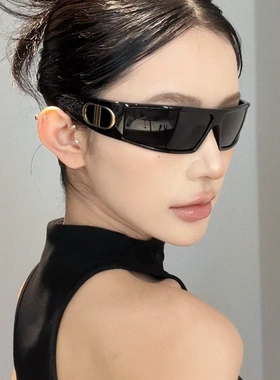 CD发箍墨镜未来感Y2K辣妹太阳眼镜镜防晒防紫外线男女同款2025新