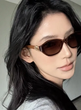 复古猫眼墨镜女潮2025新款高级感偏光防紫外线方圆脸显瘦太阳眼镜