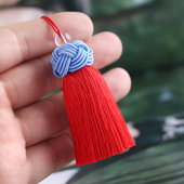 5cm短胖中国结真丝人造丝流苏古风线帽穗子错色吊穗挂件复古吊坠