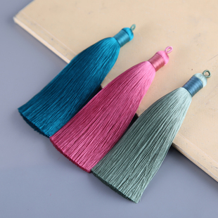 12cm纯手工真丝人造丝流苏带线圈穗子古风顺畅中国结挂饰工艺吊坠