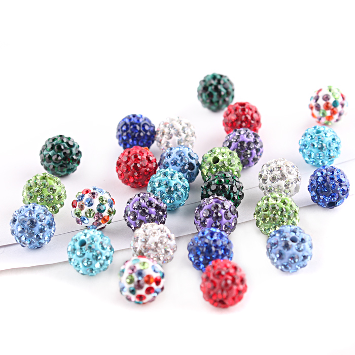 10mm满天星水钻钻球 diy饰品材料配件 香巴拉双孔满钻珠子圆珠