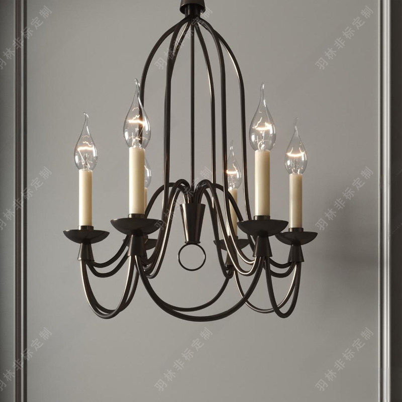 美式复古客厅吊灯法式田园乡村民宿蜡烛餐厅书房卧室房间灯具简约,家装灯饰光源,客厅吊灯,淘宝优惠券,粉丝福利购,淘宝优惠卷