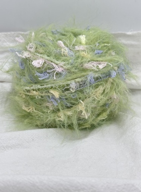 草长莺飞醉绿岚舞diy特色手混线毛线可编织发卡衣服帽子围巾超软