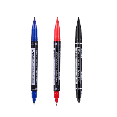 双头记号笔油性粗细红色黑色蓝色