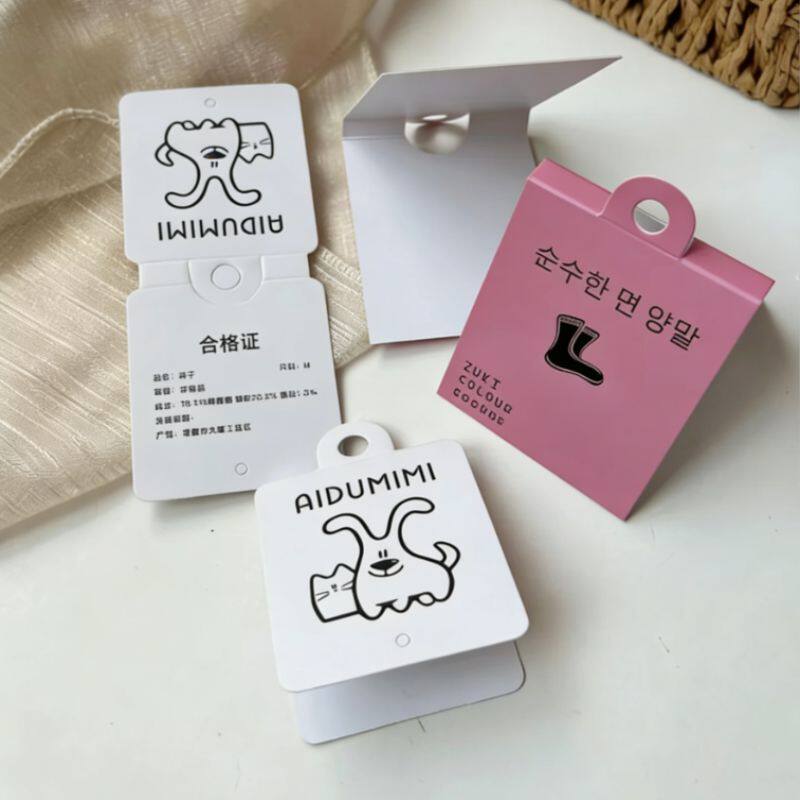 袜子包装标签卡片定做腰封包装卡图片