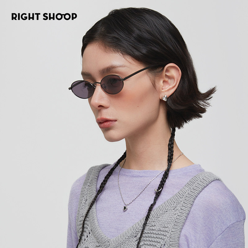 书呆子风！右店金属女椭圆猫眼显脸小防紫外线潮高级感素颜太阳镜,ZIPPO/瑞士军刀/眼镜,太阳眼镜,淘宝优惠券,粉丝福利购,淘宝优惠卷