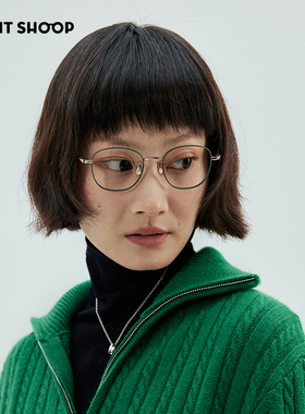 RIGHT SHOOP右店春夏日系纯钛方框高度数斯文精致奶灰近视眼镜架