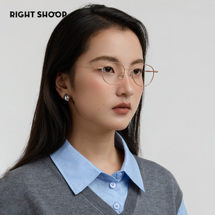 RIGHT SHOOP右店水滴圆纯钛板CNC减龄修脸配近视轻盈女极简眼镜框
