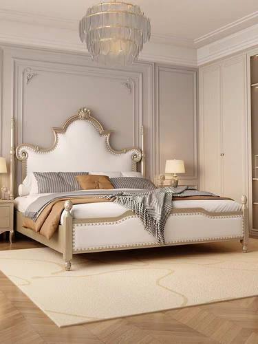 法式榉木网红奶油风实木高端雕花