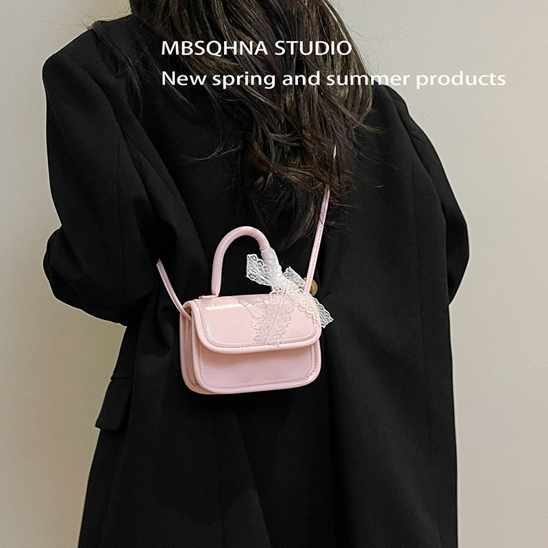 MBSQHNA粉色超火迷你口红小包包女2025新款高级感轻奢斜挎小方包
