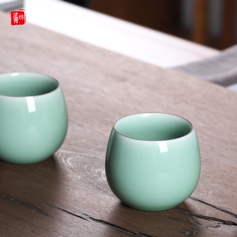 灵青坊青瓷茶杯陶瓷水杯手捧杯家用日式个人杯子办公室泡茶杯绿茶,餐饮具,茶杯,淘宝优惠券,粉丝福利购,淘宝优惠卷