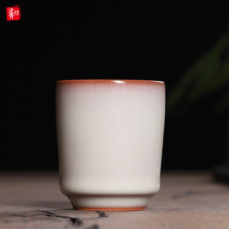 灵青坊纯手工主人杯单杯青瓷御黄猪油冻功夫茶具小茶杯陶瓷品茗杯