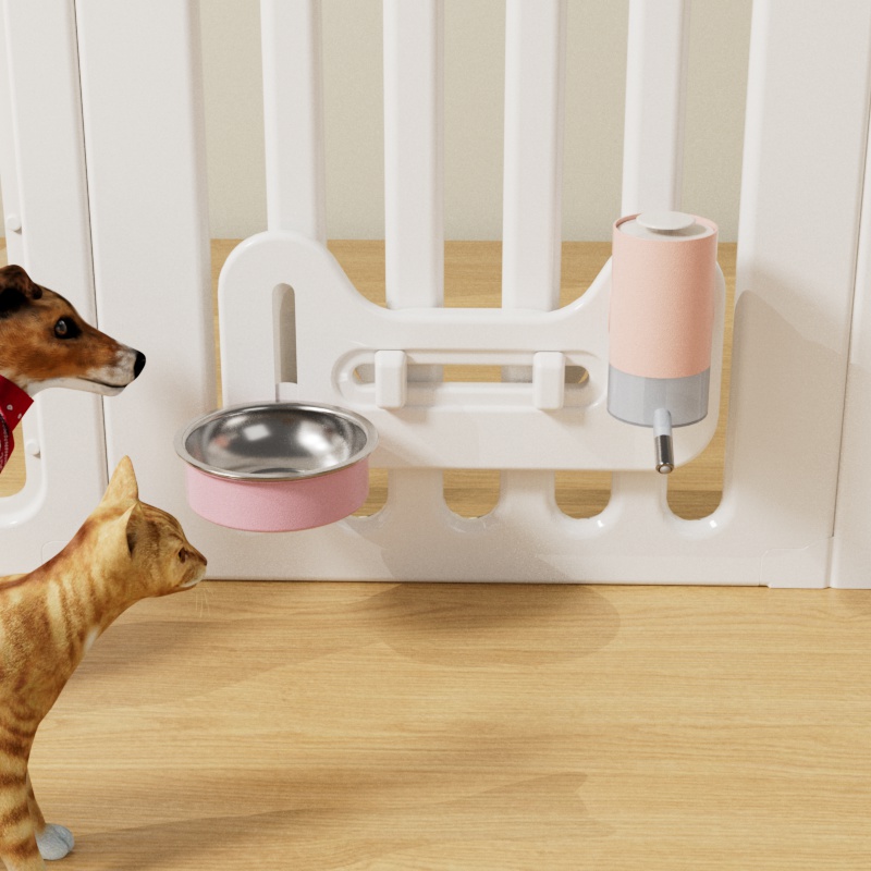 狗狗猫咪饮水器围栏悬挂式饮水架宠物喝喂水器狗笼食盆防打翻碗架