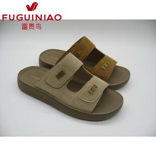 2025年夏新款 N582288F 牛反绒皮平底鞋 女鞋 凉鞋 富贵鸟女拖鞋