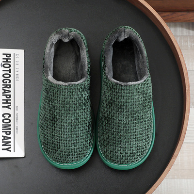 秋冬季防水带后跟棉拖鞋保暖软底