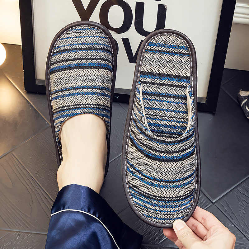 棉麻拖鞋男女春秋居家地板波西米亚麻复古情侣棉拖鞋软底防滑室内