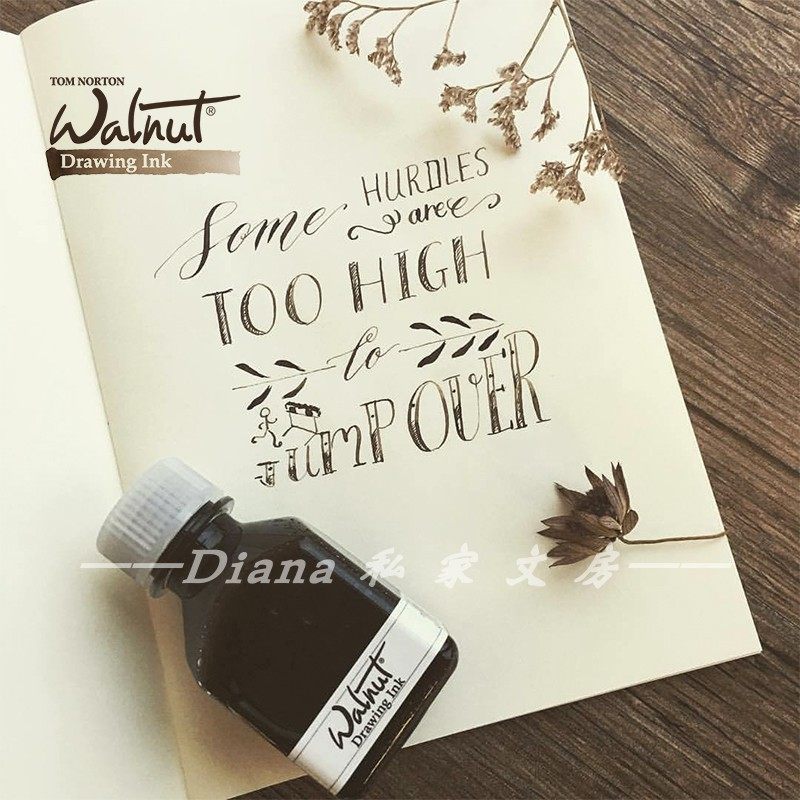 美国walnut胡桃木墨水 英文书法专用点尖蘸水笔 eserop圆体花体