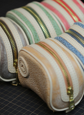 岚屿出品Mbox雾蜡系列文玩包手工植鞣牛皮手串收纳袋收纳包