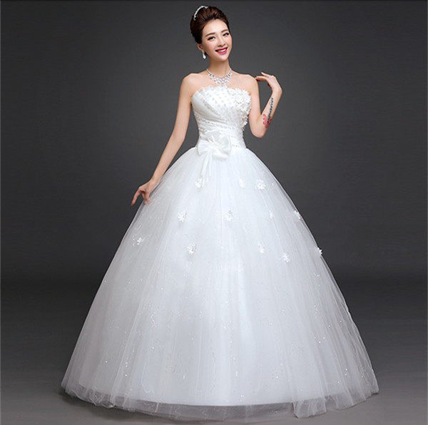 2017新款齐地抹胸拖尾婚纱礼服长款绑带韩式新娘结婚简约显瘦婚纱在类目 女装/女士精品, 婚纱/旗袍/礼服, 婚纱中 - 来自Buy2taobao.com提供专业的淘宝代购服务