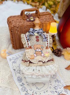 原创手工定制宠物衣服狗狗猫咪秋冬洛丽塔蕾丝棉服泰迪西施约克夏