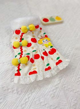 原创手工定制宠物衣服春节甜美可爱唐装裙泰迪博美法斗约克夏