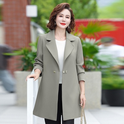 中年妈妈装中长款风衣2025新款