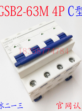 原装正品 天水二一三小型断路器 GSB2-63M/4P 1-6A 10-32A 40-63A
