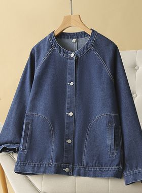 2025秋季加肥加大码女装200斤南国蒂尼帝伦奴那牛仔外套开衫942
