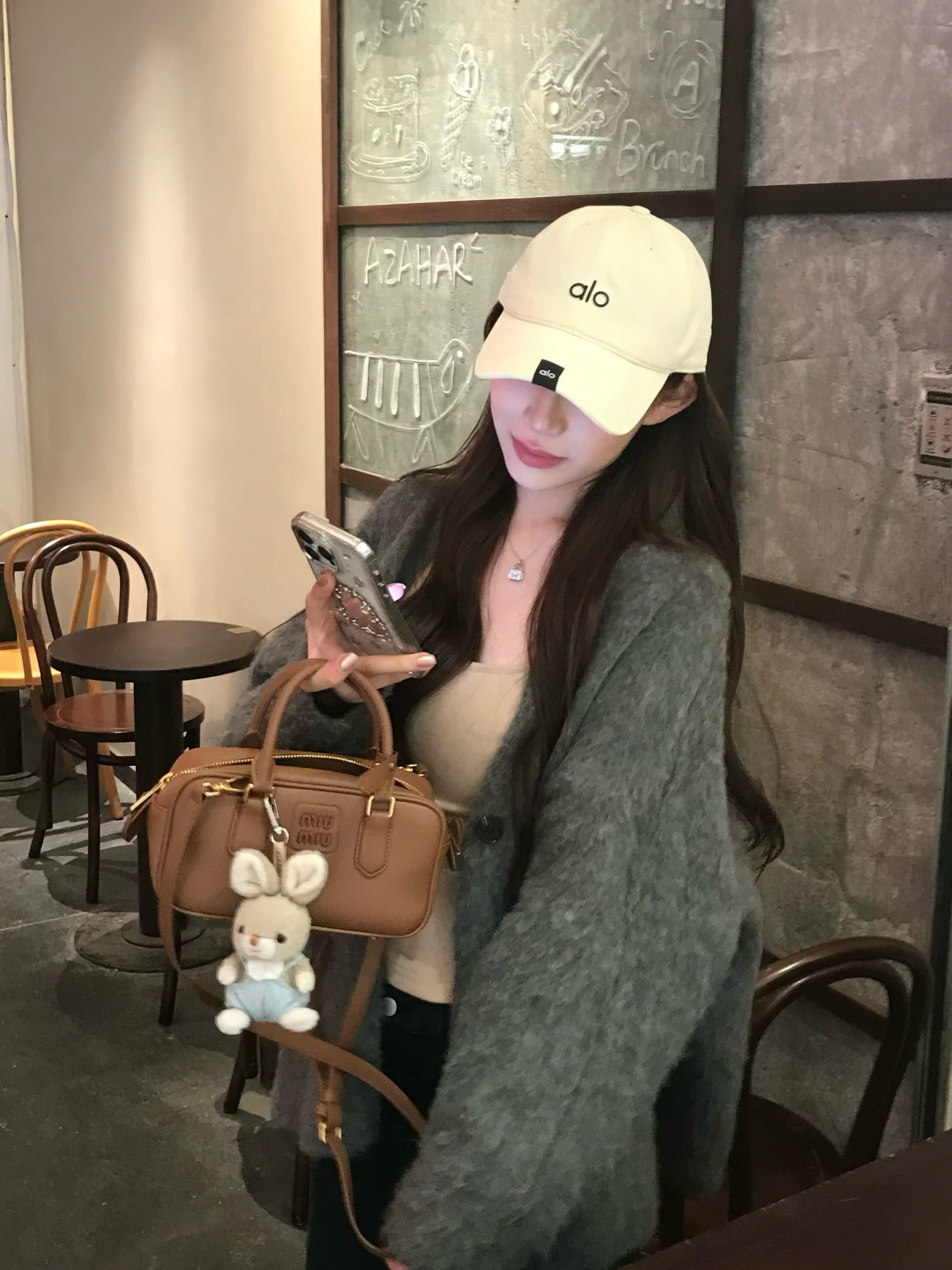葡萄小紫/美式复古破洞字母棒球帽子女春夏休闲百搭出游防晒遮阳
