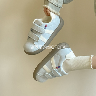 可爱的你魔术贴厚底板鞋女款2026新款春季百搭小白鞋子学生面包鞋