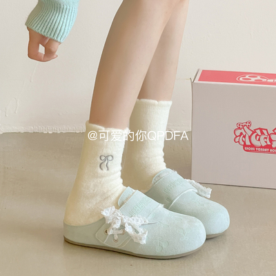 可爱的你厚底包头半拖女鞋外穿2025新款冬季保暖加绒勃肯鞋二棉鞋