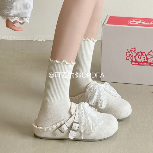 可爱的你超火一脚蹬勃肯鞋子女2026新款爆款包头半拖鞋女外穿单鞋