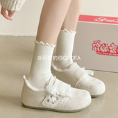 你一脚蹬加绒勃肯鞋 毛毛板鞋 全包女2025新款 保暖二棉鞋 冬季 可爱