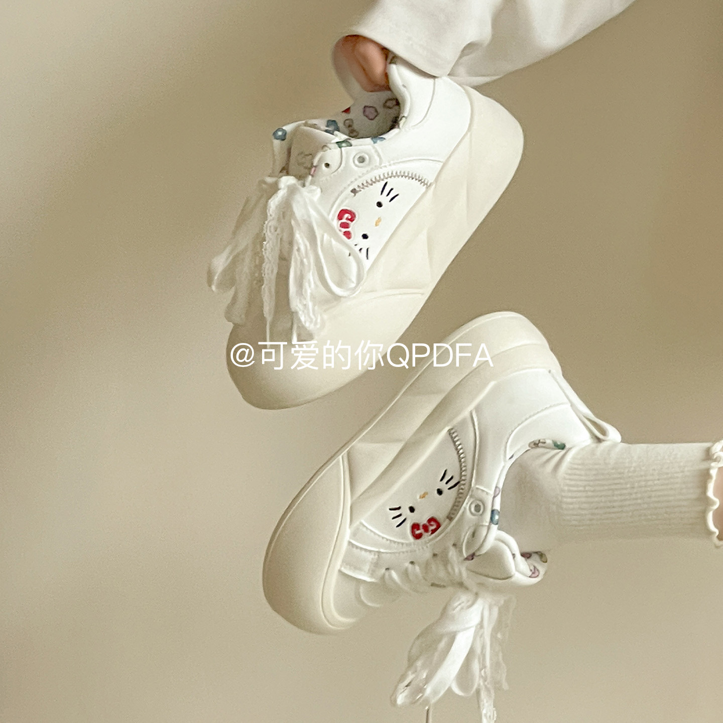 可爱的你厚底小白鞋女款2026新款春季韩系板鞋百搭学生小众面包鞋,女鞋,时尚休闲鞋,淘宝优惠券,粉丝福利购,淘宝优惠卷