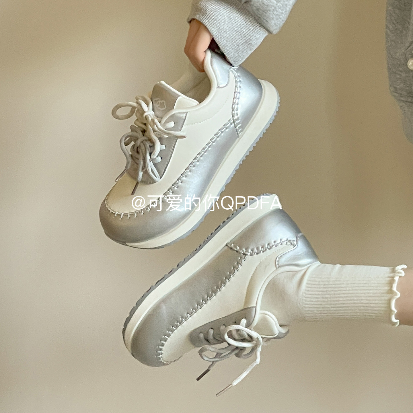 可爱的你春厚底阿甘鞋子女2026新款今年流行爆款小白鞋休闲运动鞋,女鞋,时尚休闲鞋,淘宝优惠券,粉丝福利购,淘宝优惠卷
